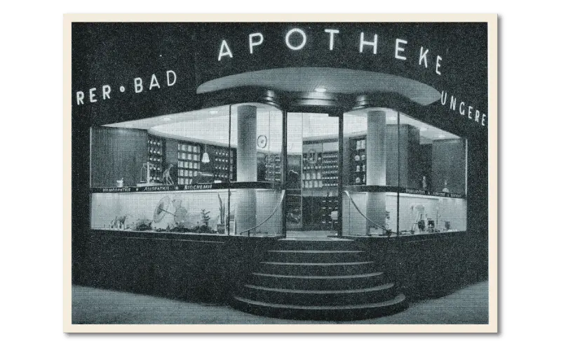 Ungerer-Bad-Apotheke in den 50er Jahren